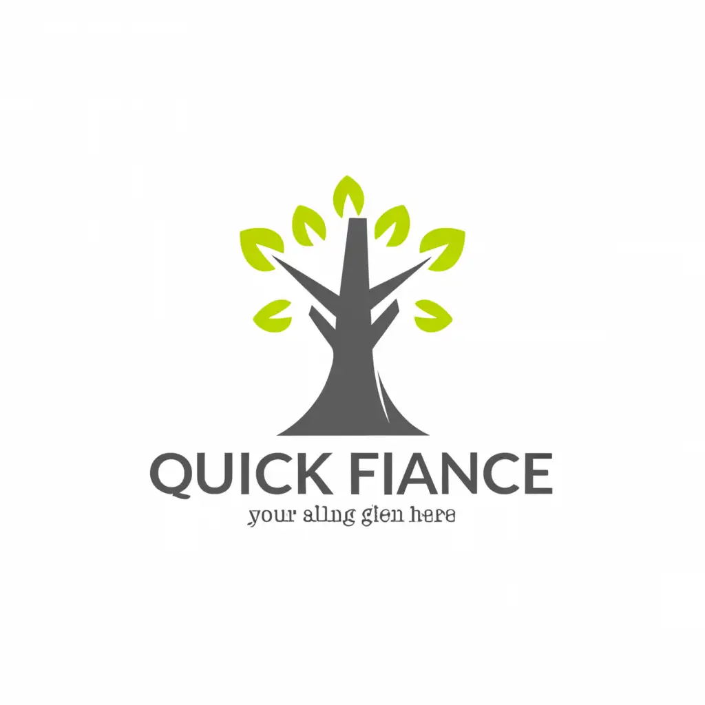 a logo design,with the text "Quick Finance", main symbol:Scetch Tree,complex,be used in Finance industry,clear background