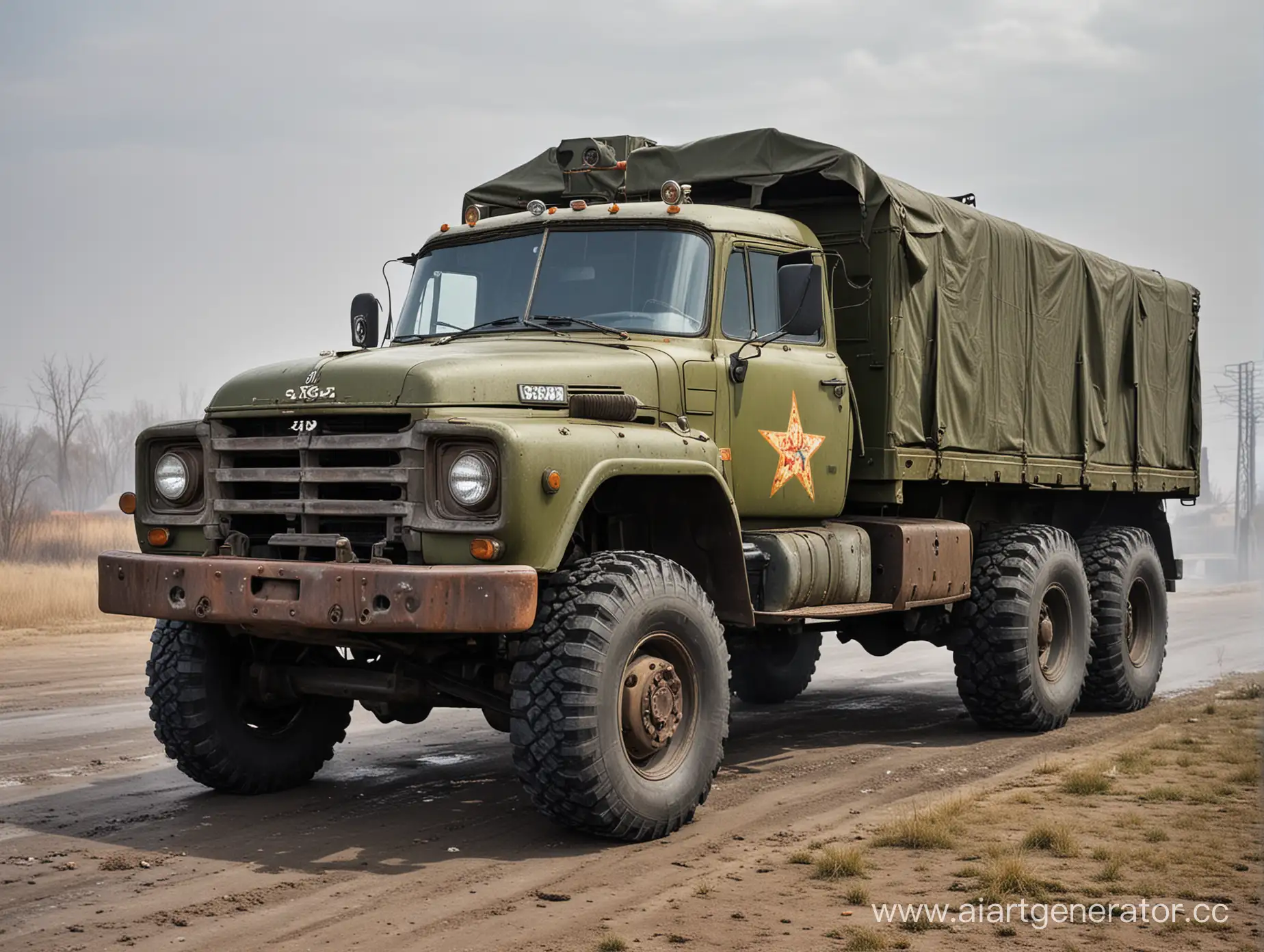 PostApocalyptic-Zil130-Truck-in-the-USSR
