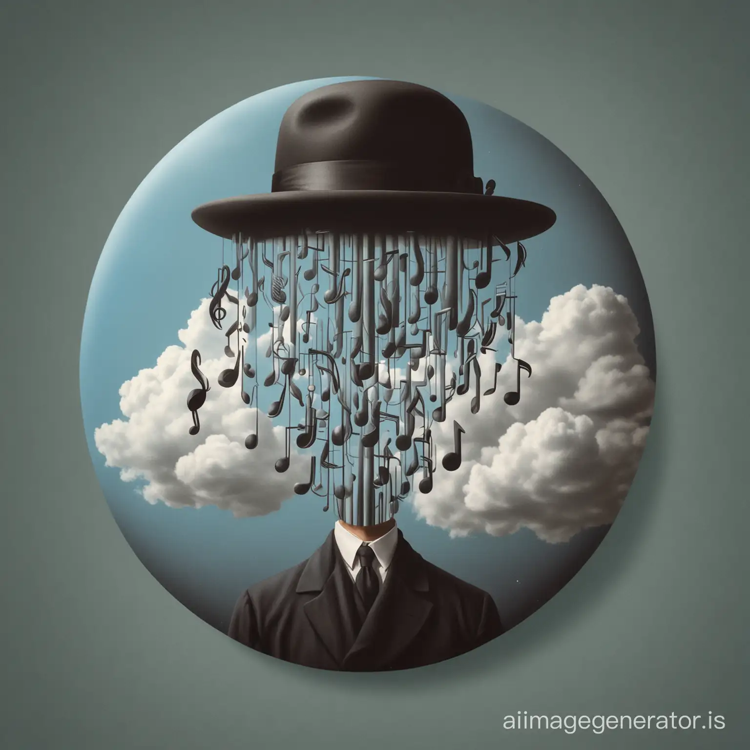 A logo for a network of music teachers with a Magritte-style