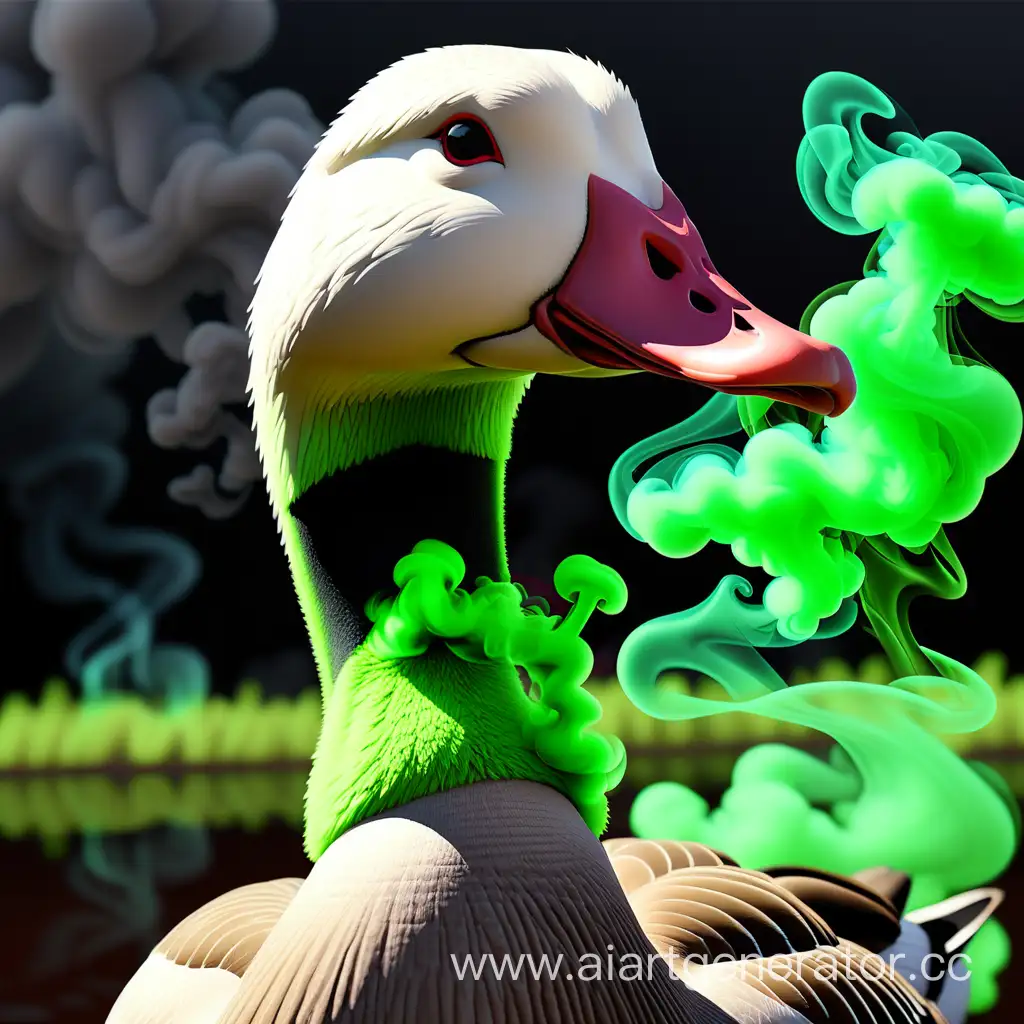 токсичный зеленый дым гусь