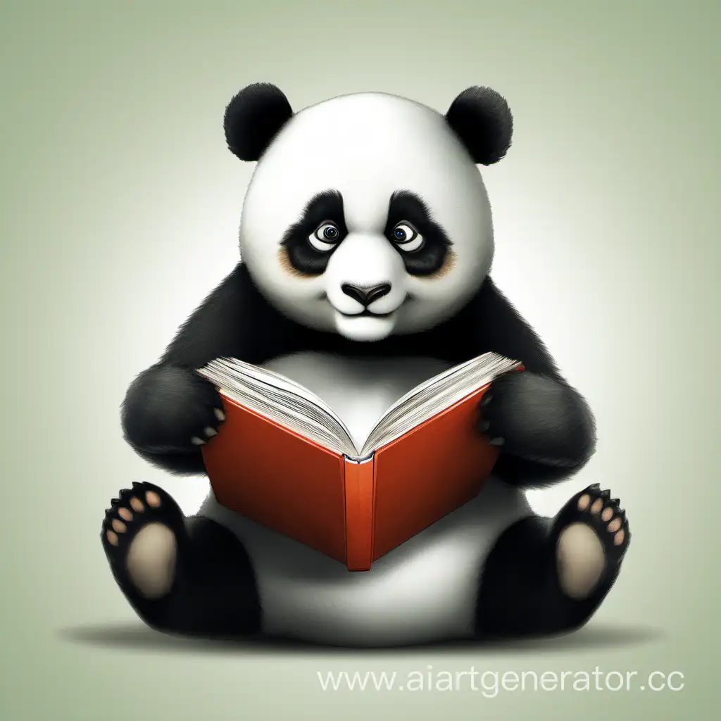 Panda-Engrossed-in-Reading-Bamboo-Book