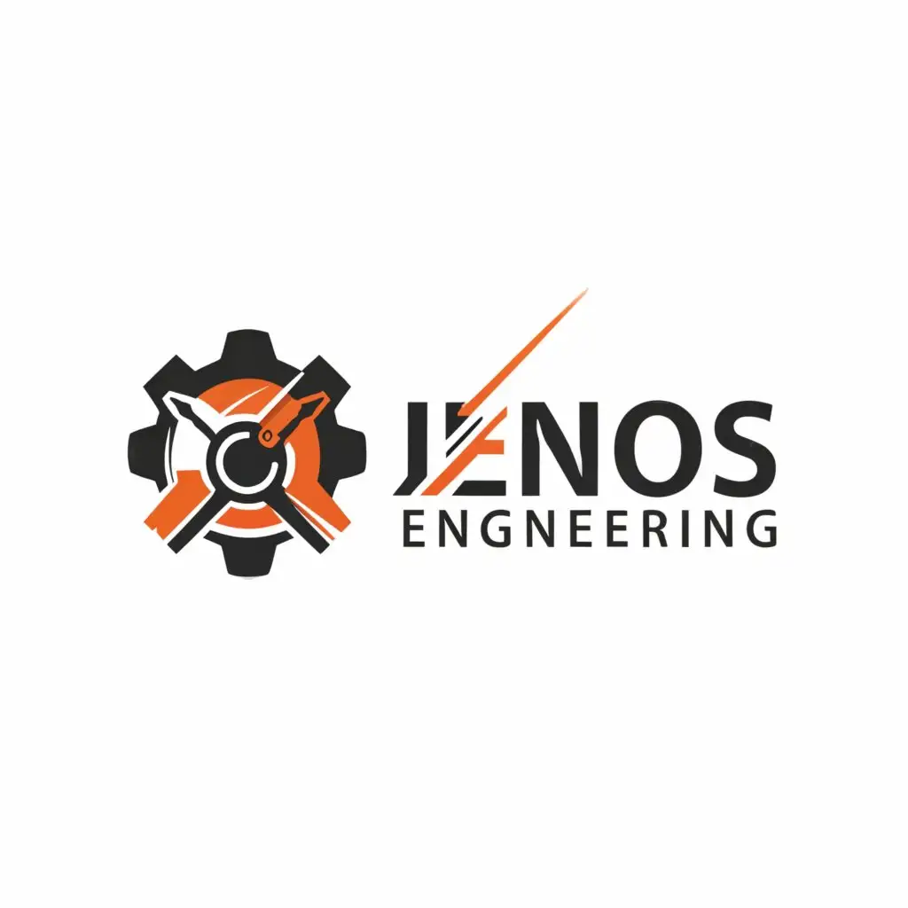 a logo design,with the text "JenKos Engineering", main symbol:gear,Moderate,be used in Technology industry,clear background