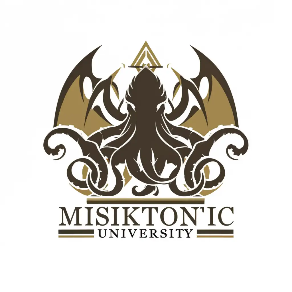 a logo design,with the text "Miskatonic University", main symbol:Cthulhu,Moderate,be used in Medical Dental industry,clear background