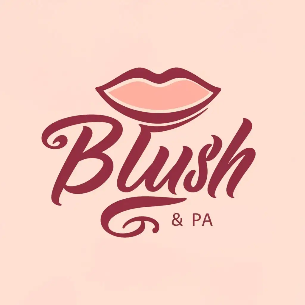 logo, cheek with blush, with the text "BLUSH", typography, be used in Beauty Spa industry