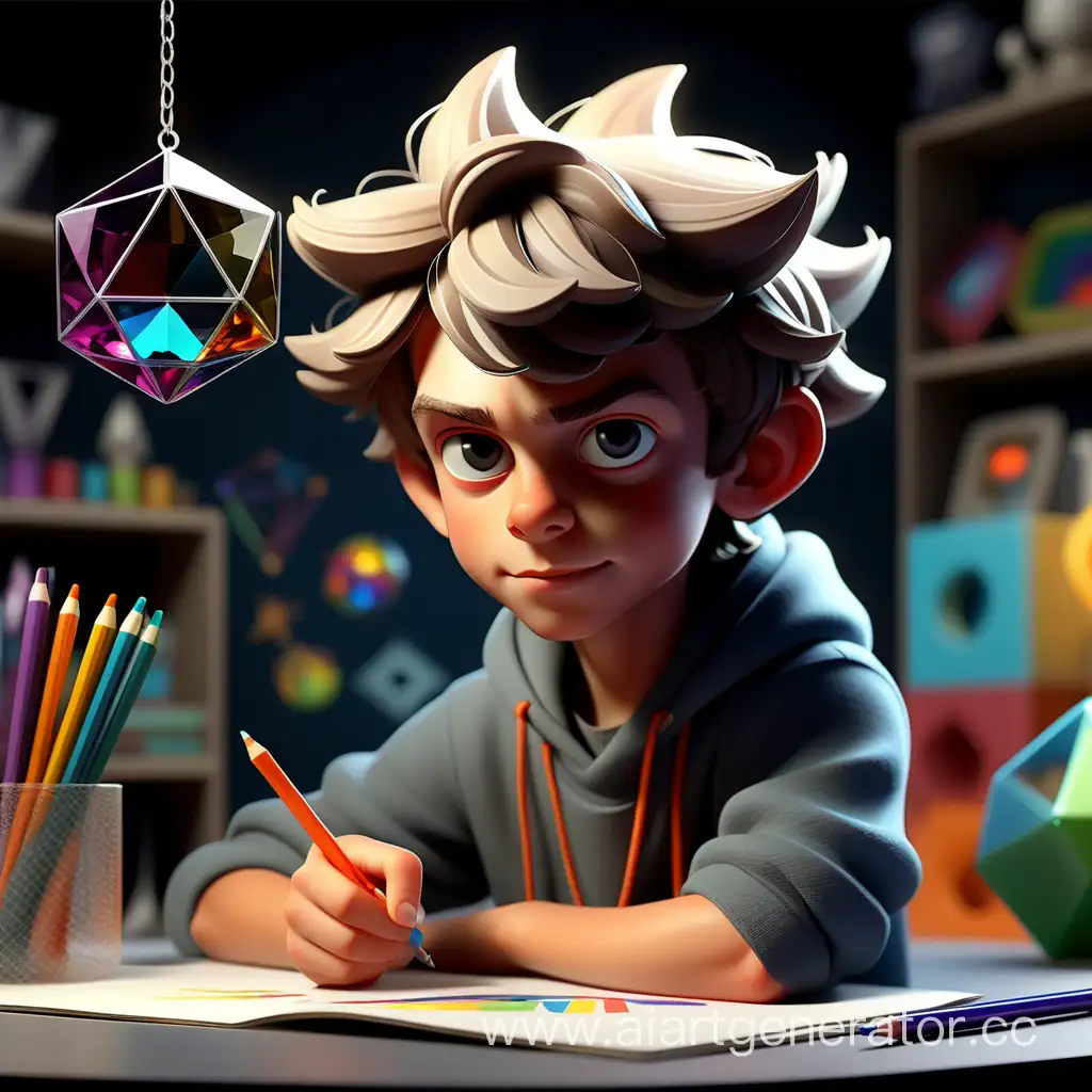 Energetic-Teenage-Genius-with-Icosahedron-Pendant-in-Creative-Studio