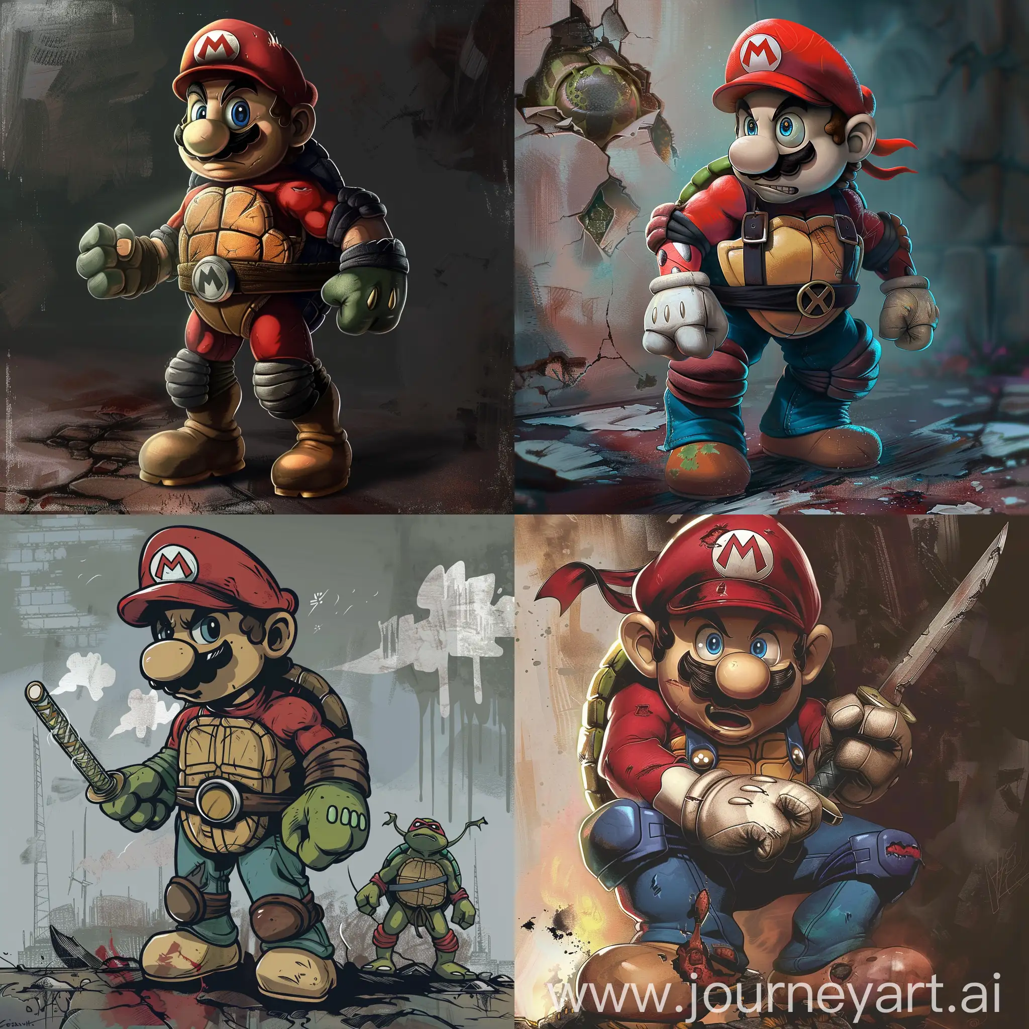 Mario as a Teenage Mutant Ninja Turtle