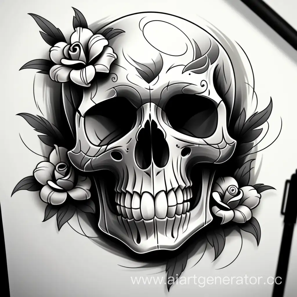 Detailed-Skull-Tattoo-Sketch-for-Unique-Body-Art