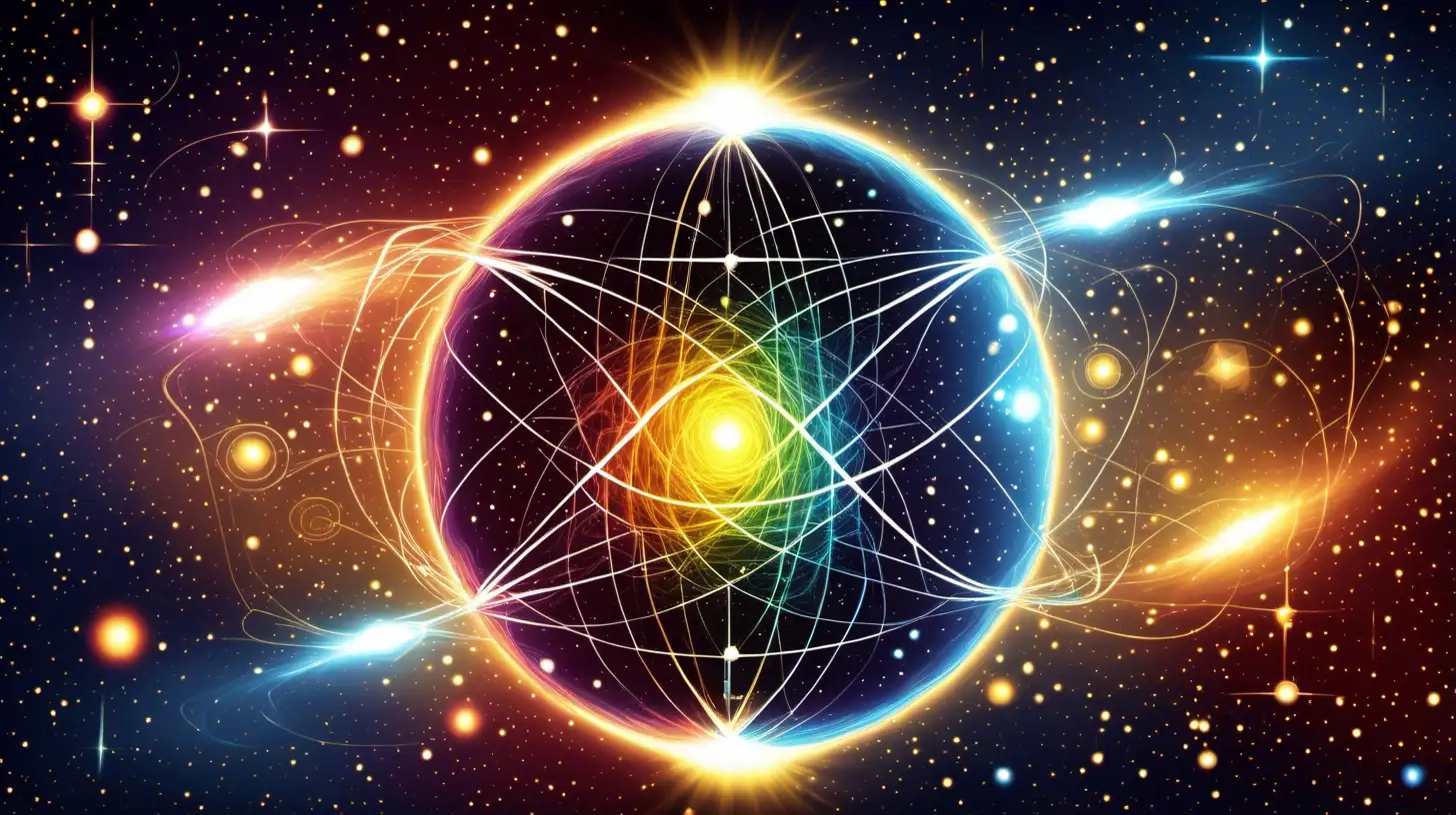 create a 
cosmic, quantum physics theme