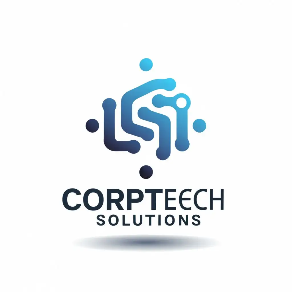 logo, technology, with the text "CorpTech Solutions", typography, be used in Technology industry