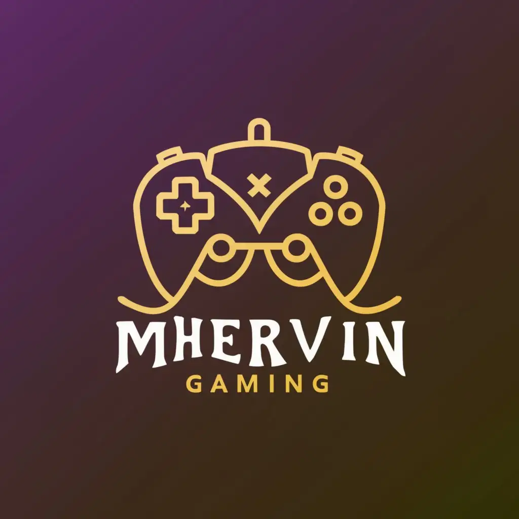 a logo design,with the text "Mhervin Gaming", main symbol:Gaming,complex,clear background