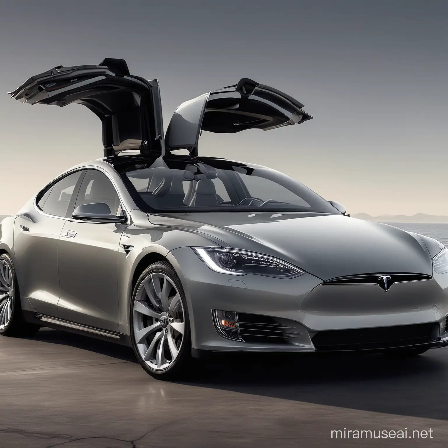Luxurious Tesla Model S Electric Car with Advanced Autonomous Features