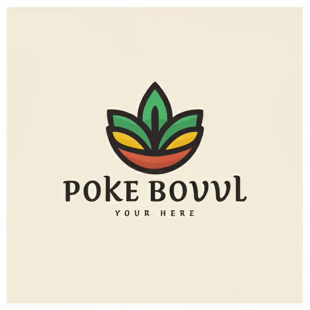 LOGO-Design-for-Poke-Bowl-Minimalistic-Hawaiian-Healthy-Food-Representation-with-Restaurant-Industry-Appeal