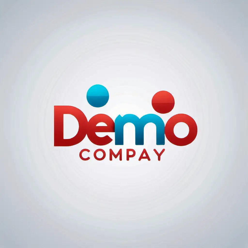 Create a Logo for a company called "Demo Company" with a cool font and red and blue colours