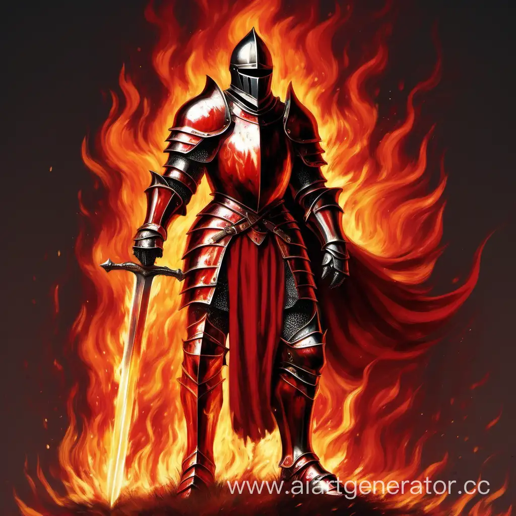 Fiery-Knight-in-RedHot-Armor-on-a-Plain-Background