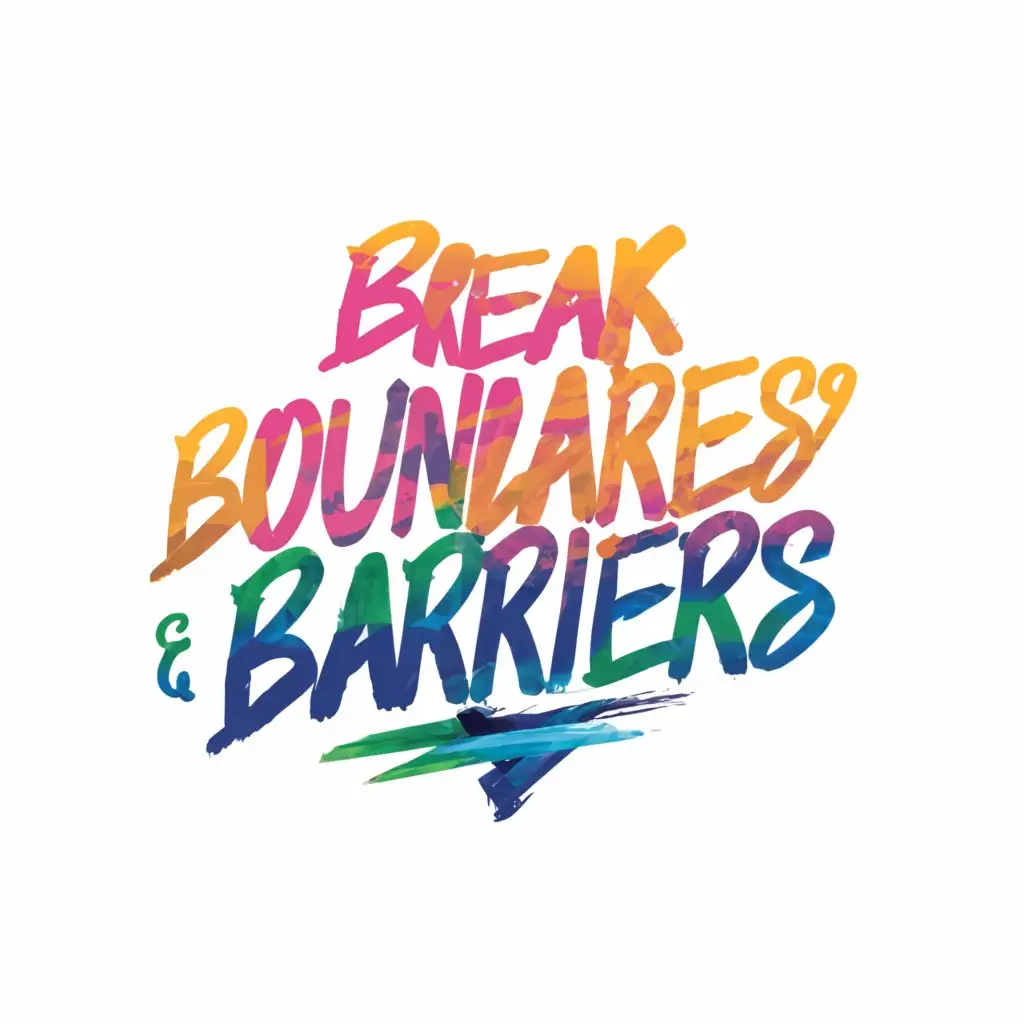 a logo design,with the text "Boundaries & Barriers", main symbol:Handwritten Paintet "Break Boundaries & Barriers",Moderate,be used in Events industry,clear background