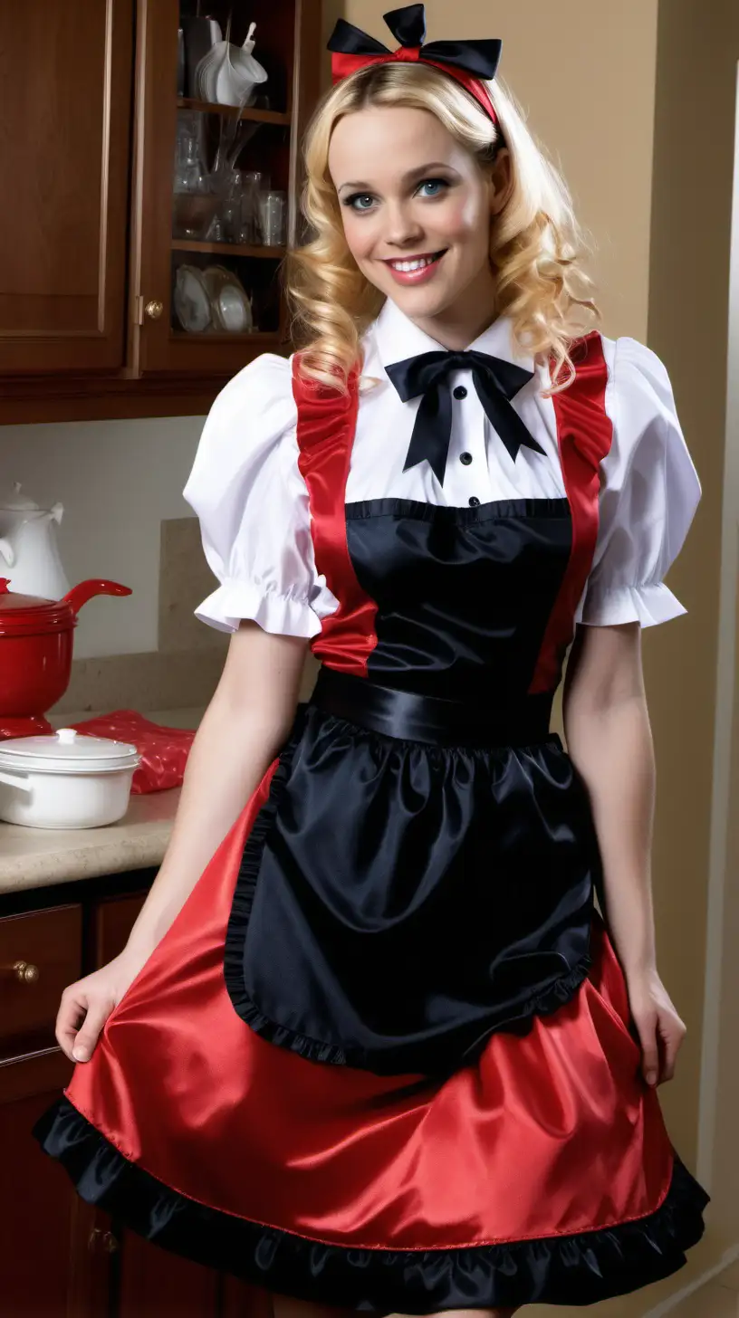 girls in long crystal silk   retro strong style BLUE and red
 french maid gown with L apron and peter pan colar and long and short sleeves costume and milf mothers long blonde and red hair,black hair rachel macadams  smile in house