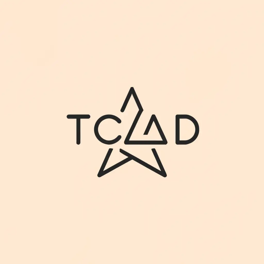 a logo design,with the text tCad, main symbol:A clothing or jewelry figure shaped like a star Industry,Minimalistic,be used in Travel industry,clear background