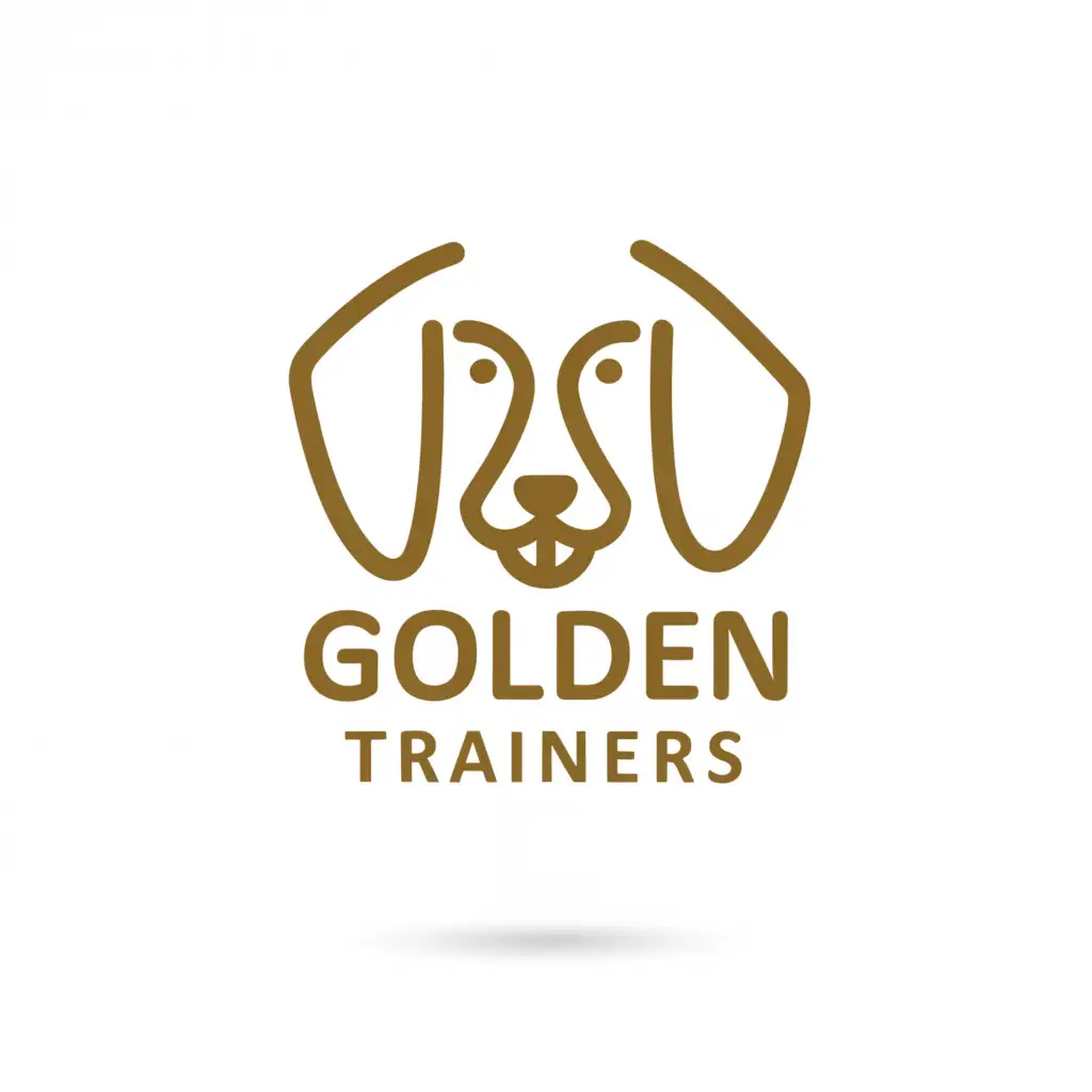 a logo design,with the text "Golden Trainers", main symbol:dog,Minimalistic,be used in Animals Pets industry,clear background
