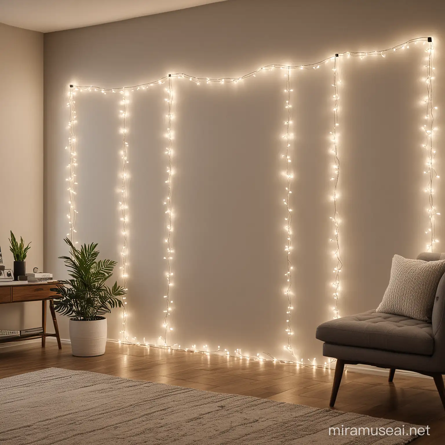 Contemporary Interior with LED String Lights