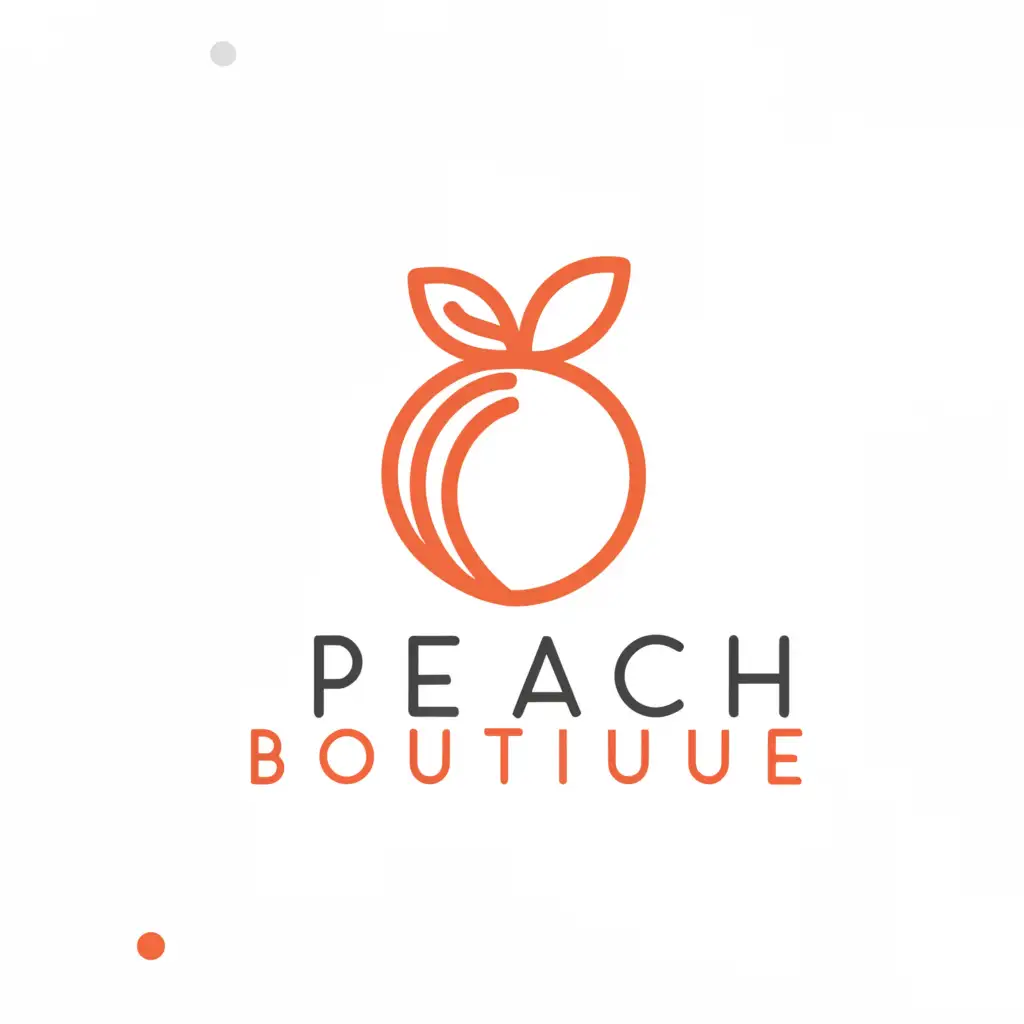 a logo design,with the text "Peach boutique", main symbol:peach drawn only the outline,Minimalistic,clear background