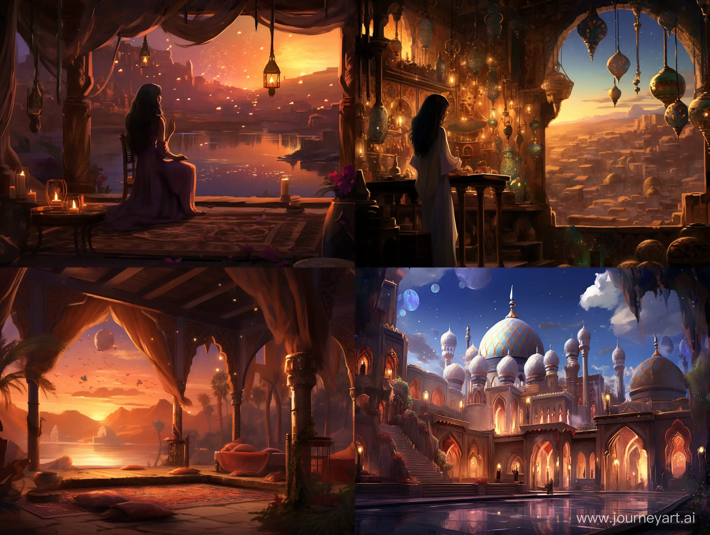 Illustration like a fairytale of the magic wand, Arabian atmosphere
