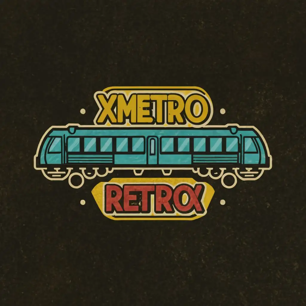 logo, 1980s
subway train

, with the text "XMetro RetroX", typography