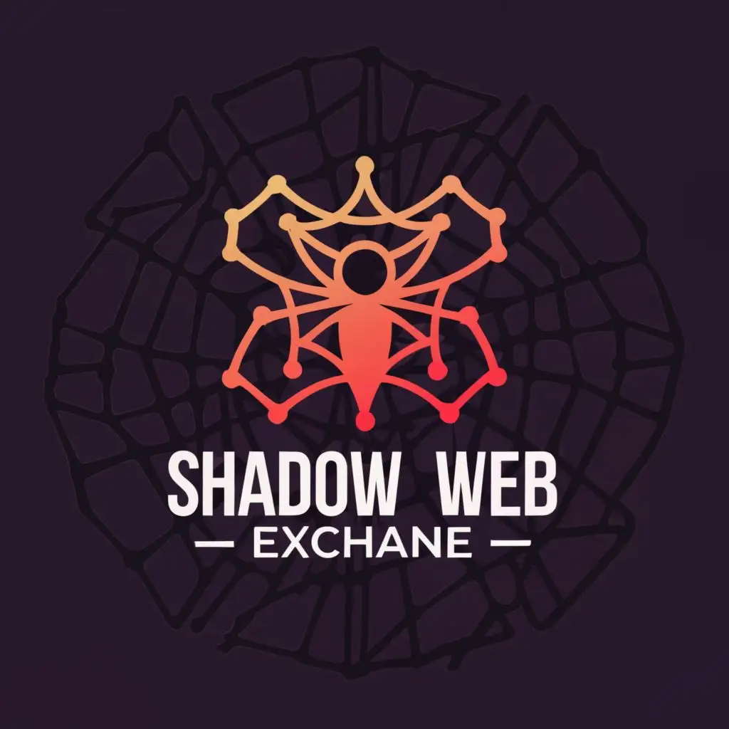 a logo design,with the text "SHADOW WEB EXCHANGE", main symbol:DARK WEB/HACKER,complex,be used in Internet industry,clear background