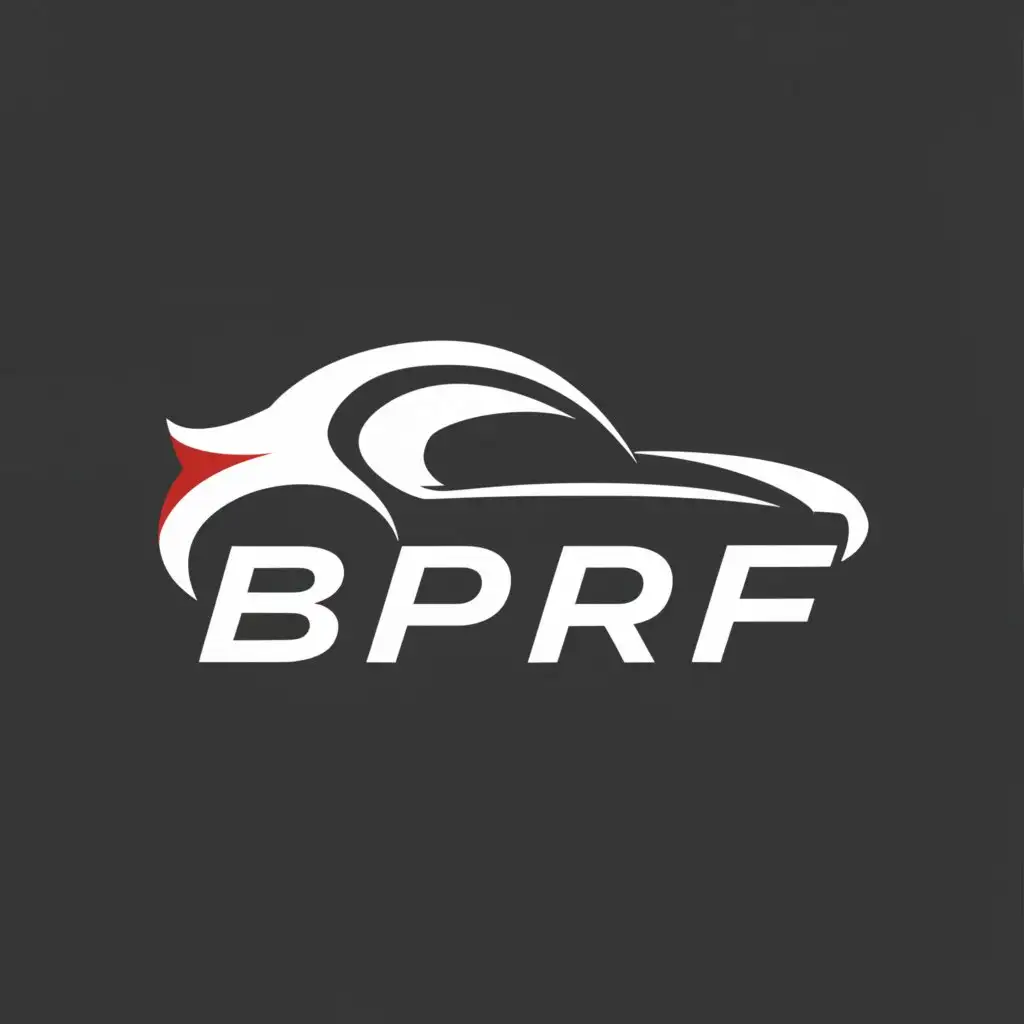 a logo design,with the text "BPRF", main symbol:car,Moderate,clear background