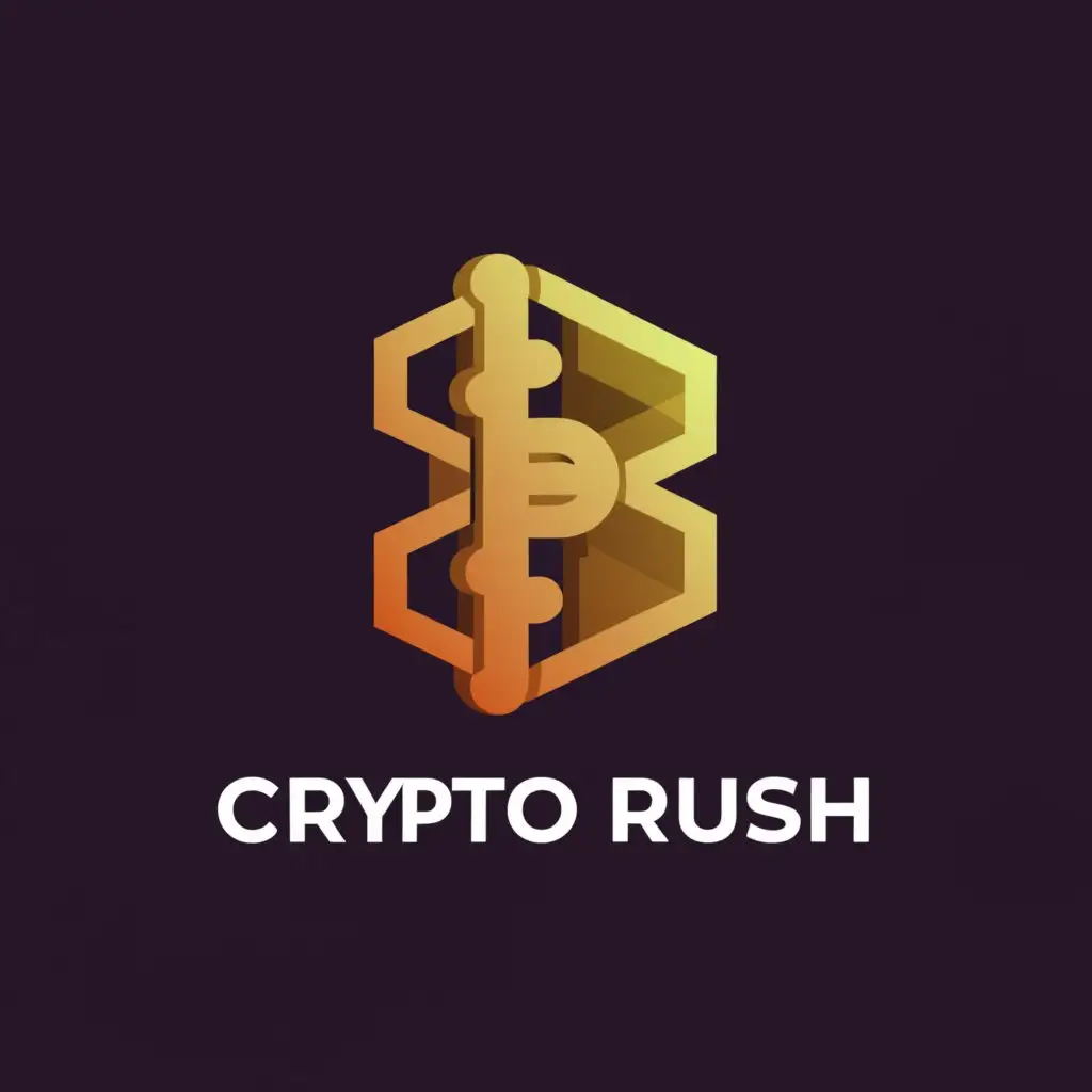 a logo design,with the text "Crypto Rush", main symbol:cryptocurrency, trading,Moderate,be used in Finance industry,clear background