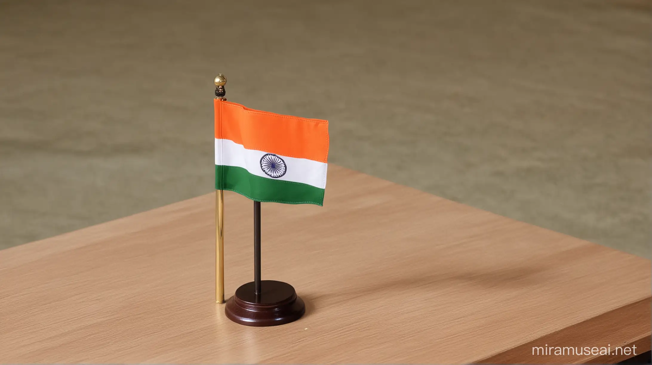 Flag on IAS Officers Desk Symbol of Authority and Government Service