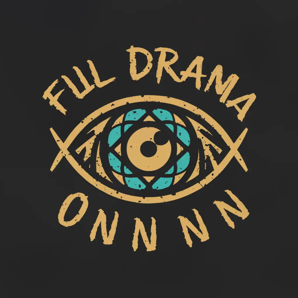 a logo design,with the text "Full drama onn", main symbol:👁️🎬,complex,be used in Internet industry,clear background