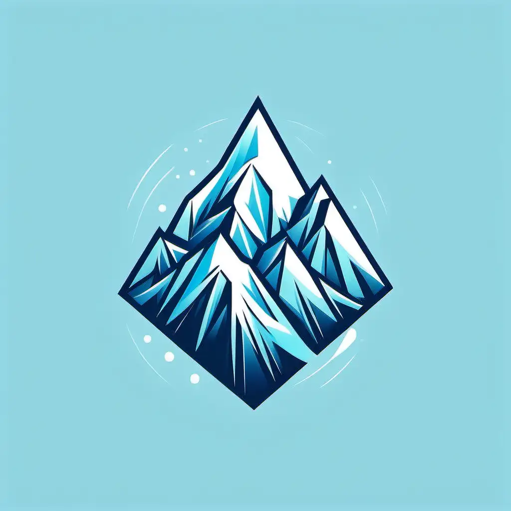 minimal and modern vector logo of a frozen mountain trending on dribble