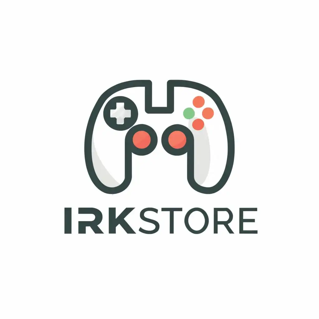 a logo design,with the text "IRK Store", main symbol:game,Moderate,clear background