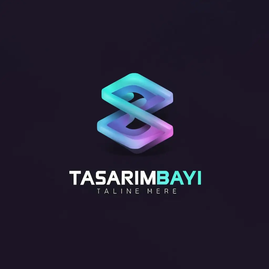 a logo design,with the text "TasarimBayi3D", main symbol:3d creative generative and ice blue angle logo, 3d render, product,complex,be used in Internet industry,clear background
