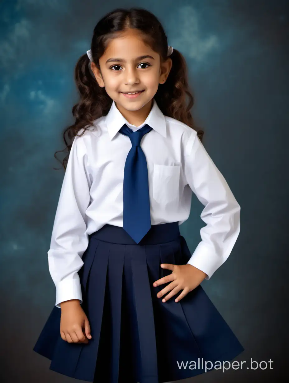 Adorable-7YearOld-Latina-Schoolgirl-in-White-Shirt-and-Blue-Skirt