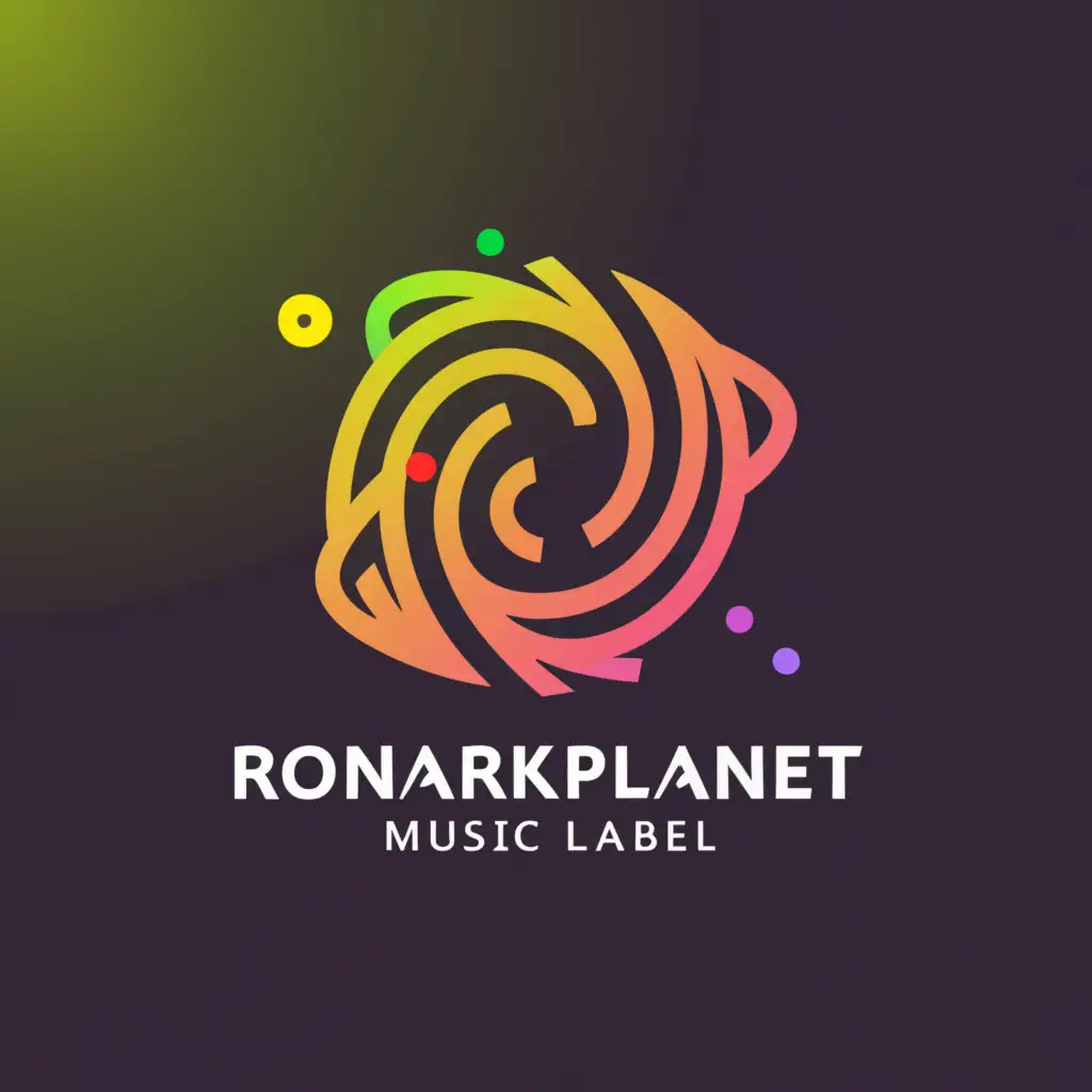 a logo design,with the text "RonarkPlanet", main symbol:Can you make me an abstract logo for my music label?,Moderate,clear background