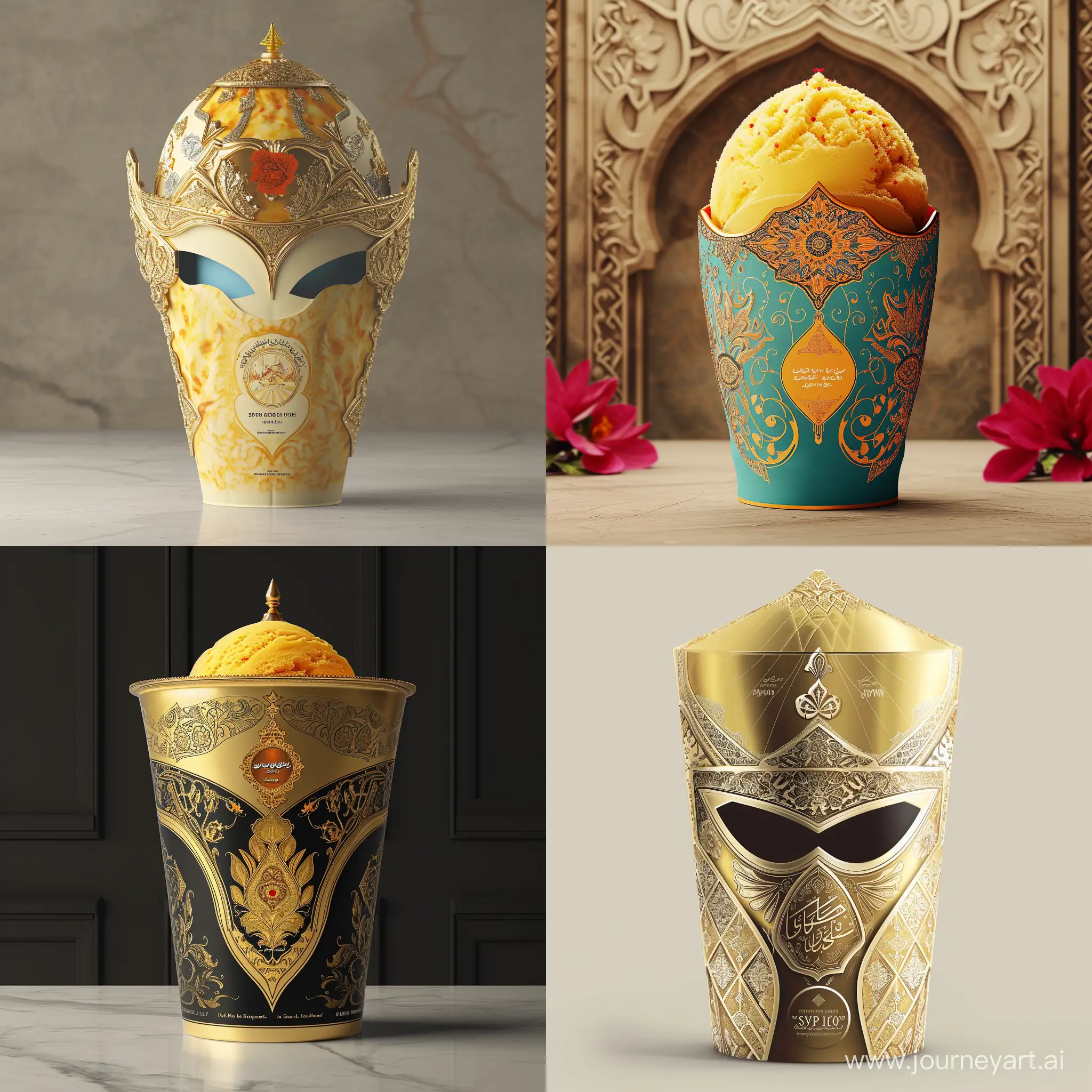 Luxurious-Packaging-Design-Inspired-by-Persian-Helmet-for-Saffron-Ice-Cream