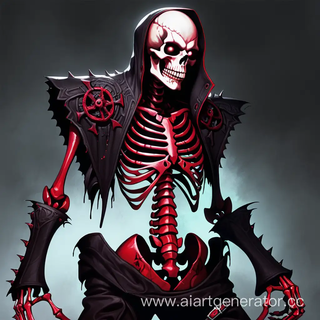 The first killer, Kaine, The Infernal Skeleton, Red Pupils, Dark Clothes