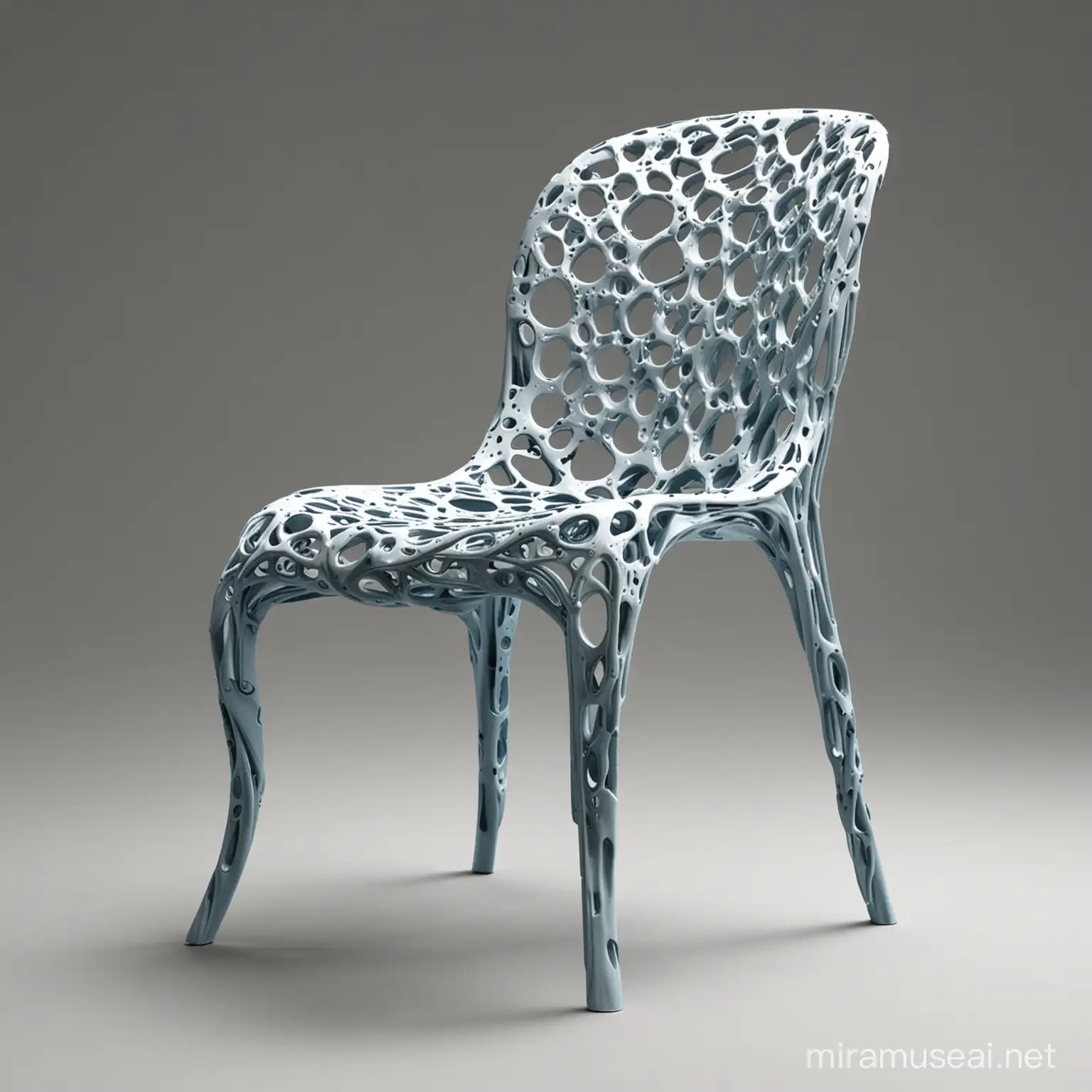 Minimalist Recycled Material Chair Inspired by Biomimetic Design