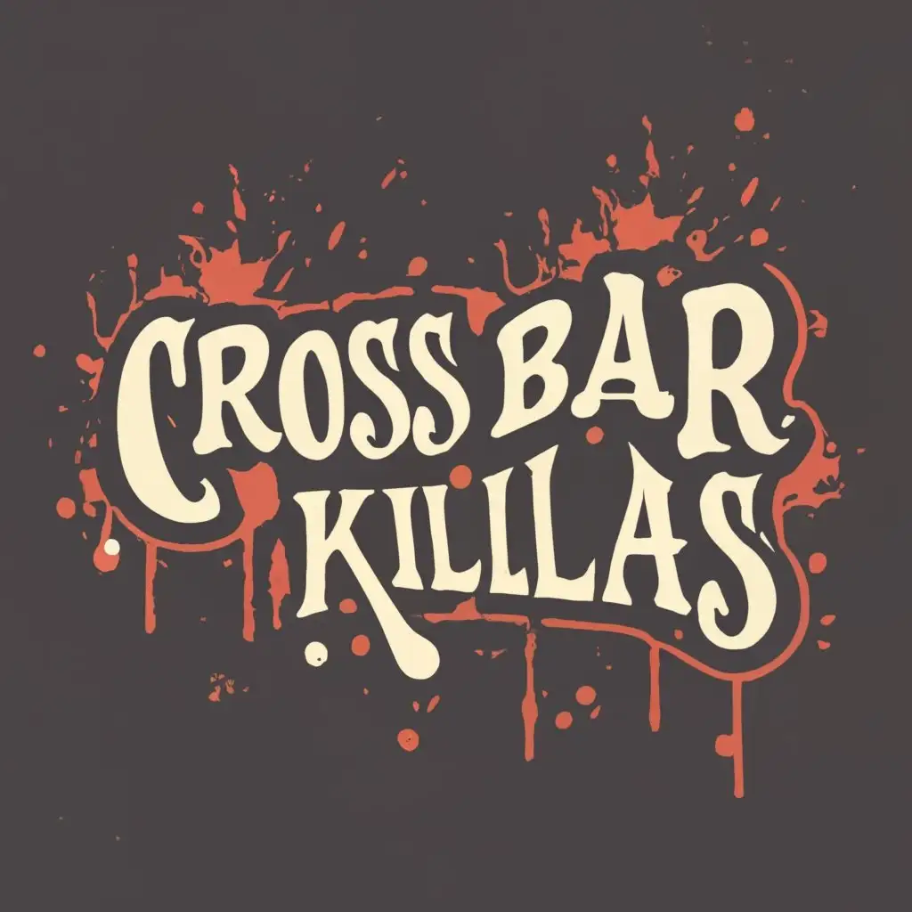 logo, old English/splatter, with the text "Cross Bar Killas", typography