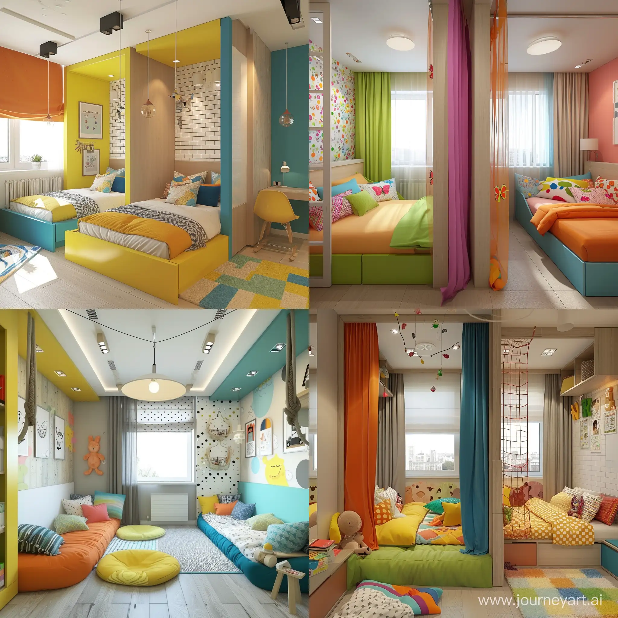 Bright-and-Playful-Childrens-Room-Interior-Design-with-Zoning
