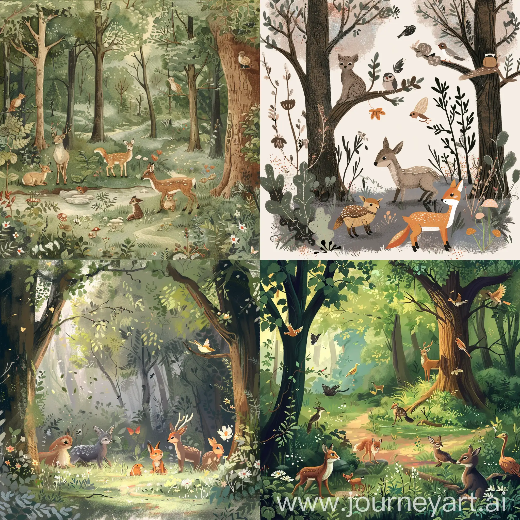 Enchanted-Forest-HandPainted-Woodland-Scene-with-Wildlife