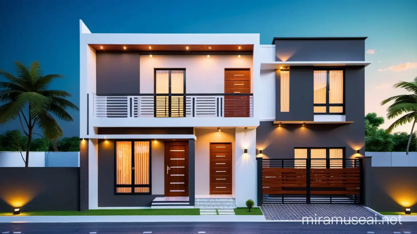 BEST HOUSE 20 FEET FRONT  SMALL FRONT DESIGN IN BUDGET WITH FLAT ROOF, WITH LIGHTING WOODEN DESIGN.