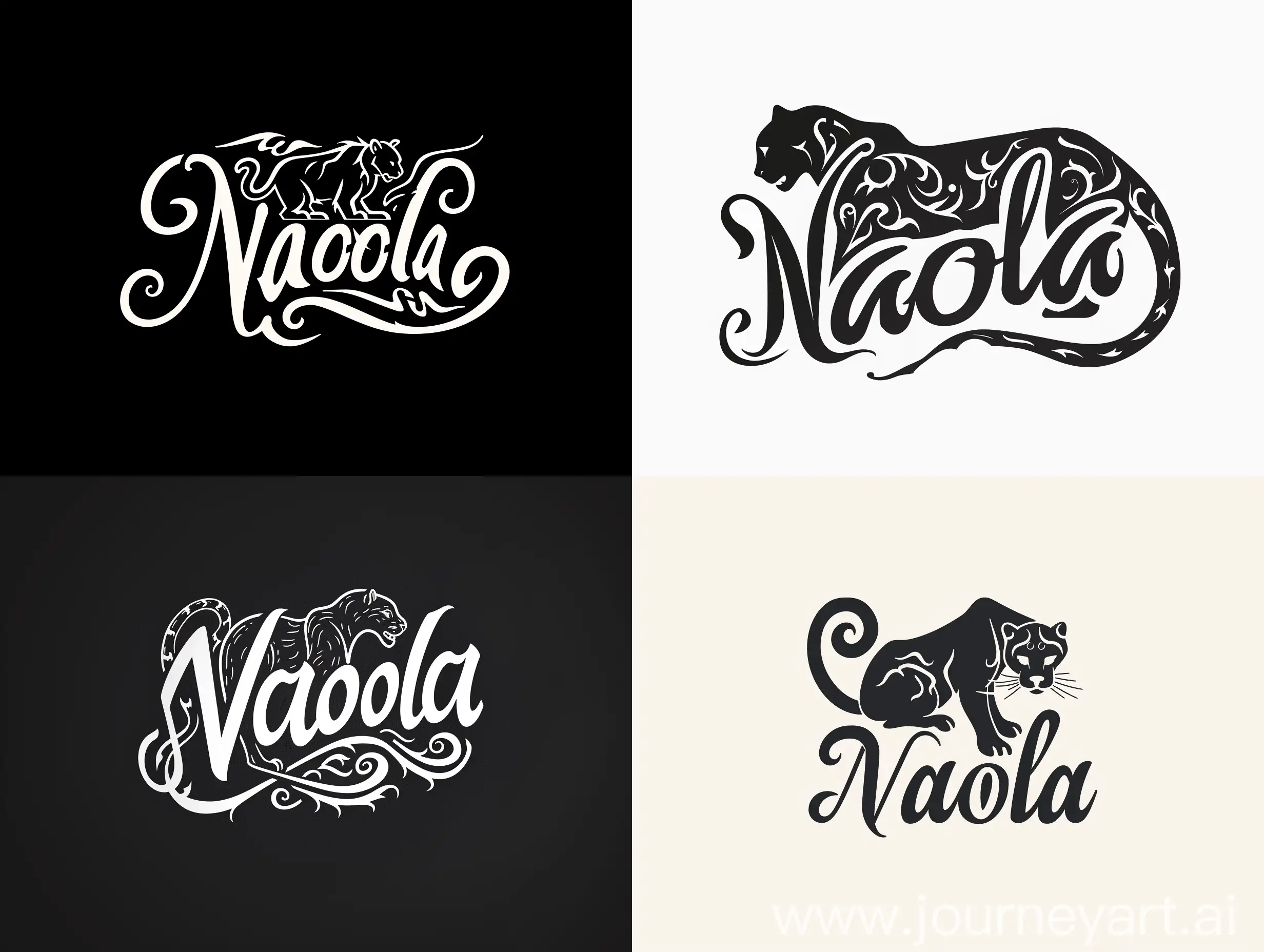 Minimalistic-Panther-Logo-Design-Calligraphic-Lettering-with-Naola