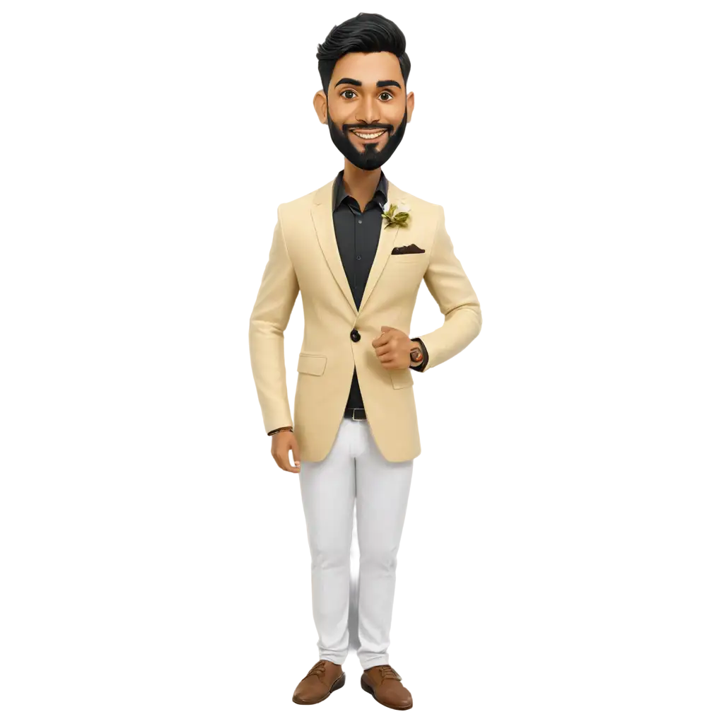 caricature desi groom