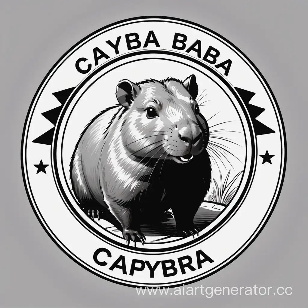 Adorable-Capybara-Portrait-in-Black-and-White