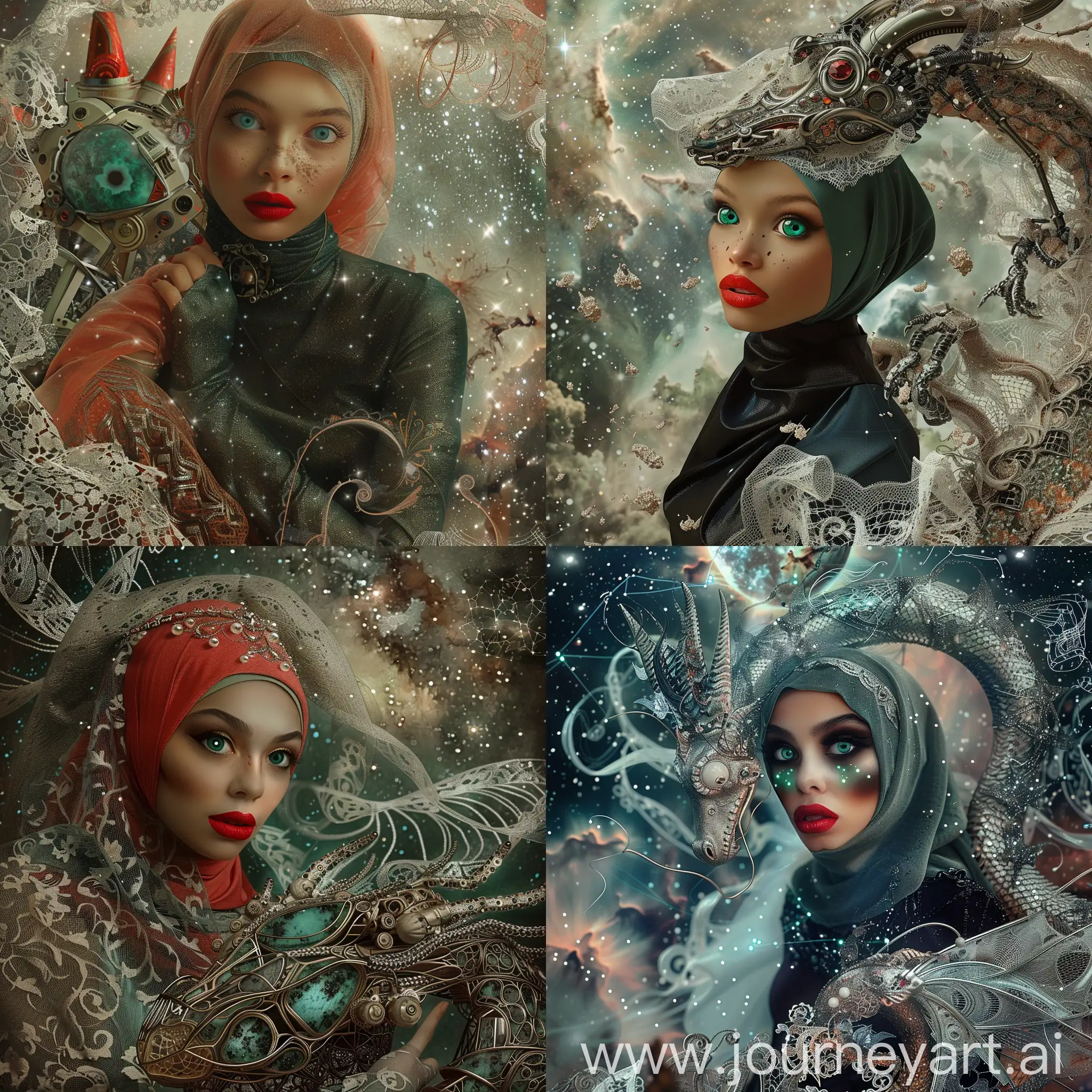Surreal-Portrait-of-a-Beautiful-Muslimah-Riding-a-Mythical-Mechanical-Dragon-in-a-Galactic-Digital-Painting