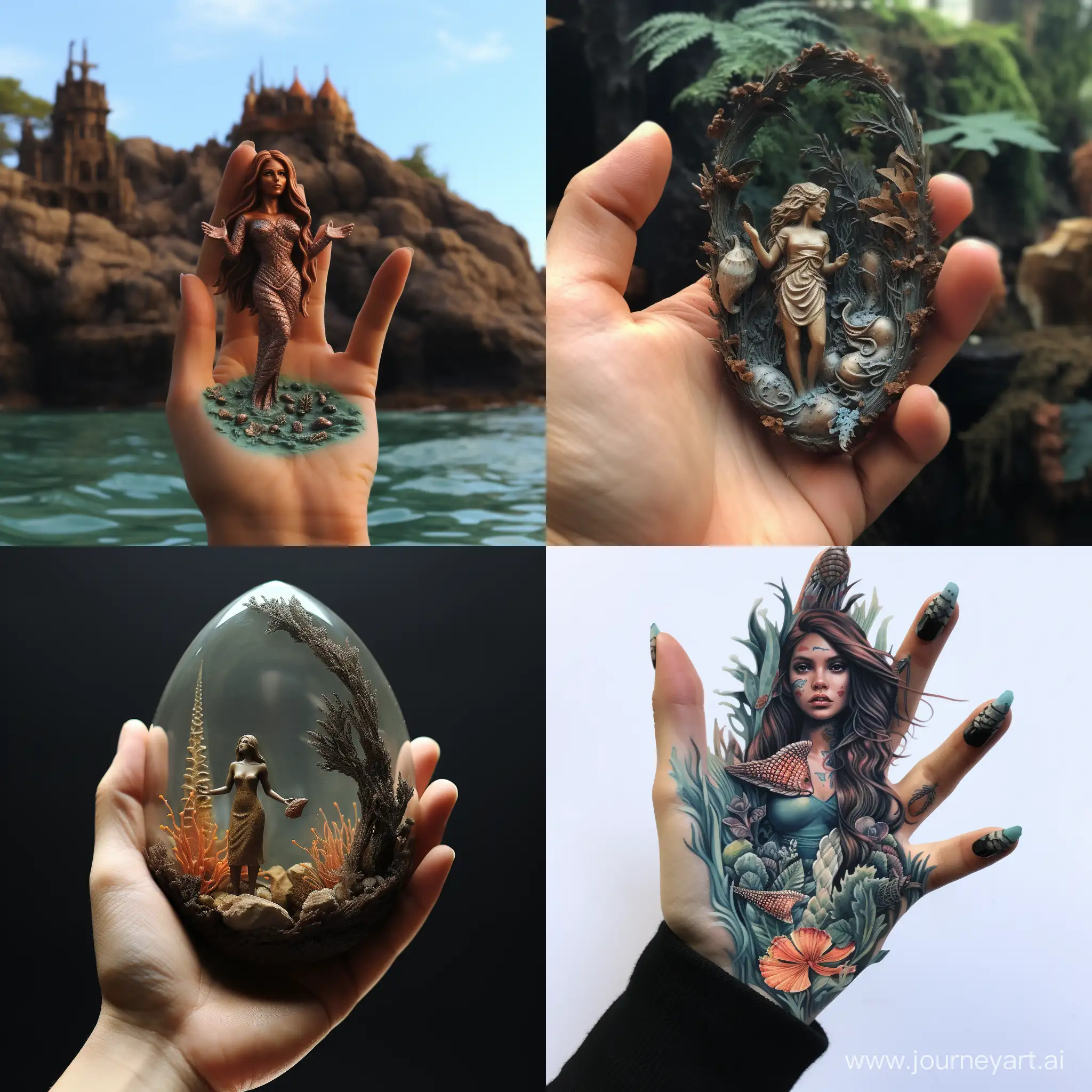 A mermaid in the palm of your hand