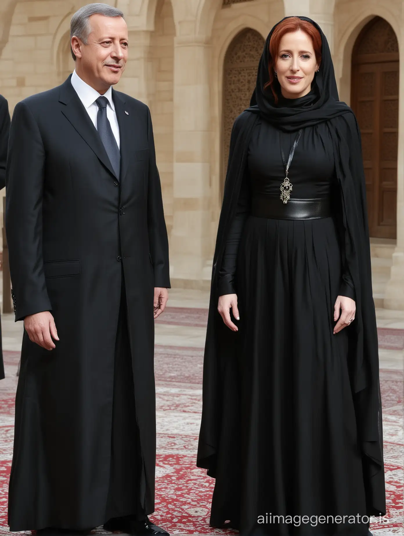 Gillian-Anderson-in-Black-Jilbab-with-President-Erdogan-Symbolic-Representation-of-Cultural-Exchange