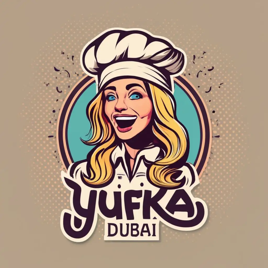 LOGO-Design-for-Turkish-Yufka-Dubai-Cheerful-Blonde-Chef-with-Rolling-Pin-and-Hat